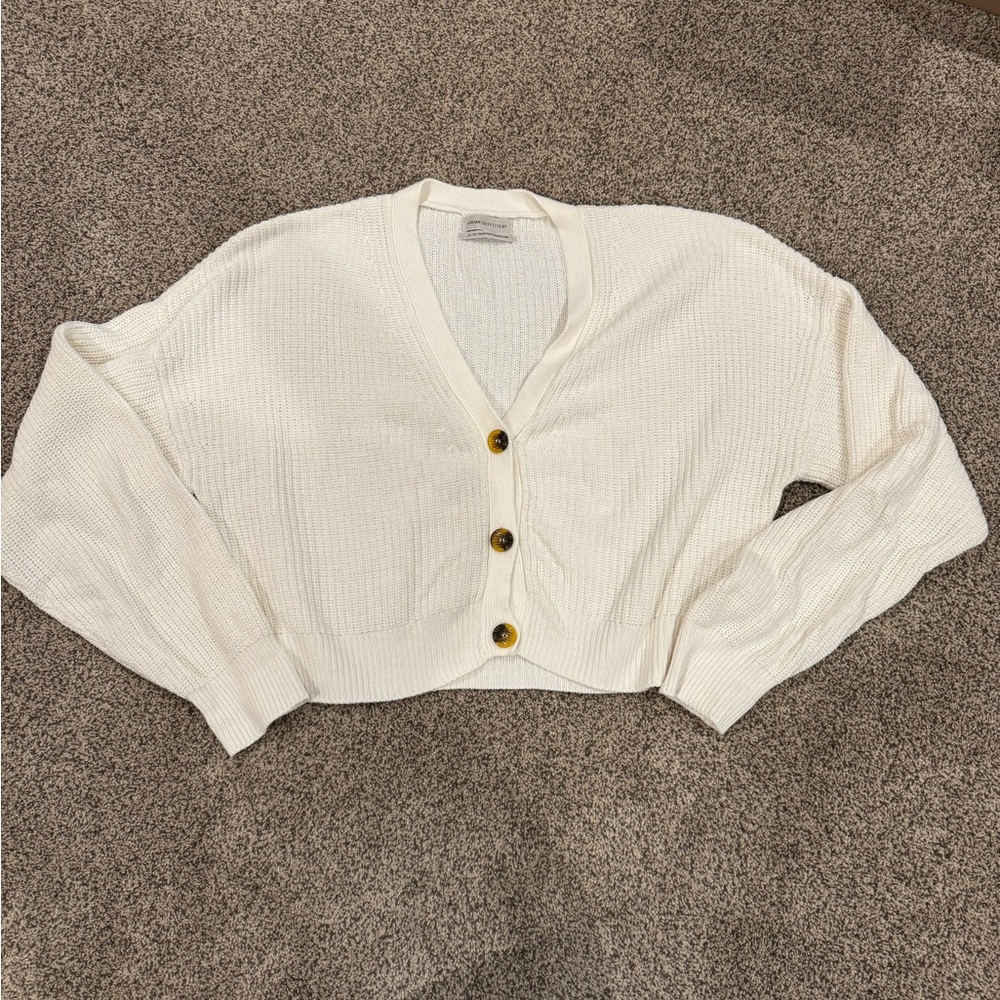 Urban Outfitters Cream Button-Up Cardigan
